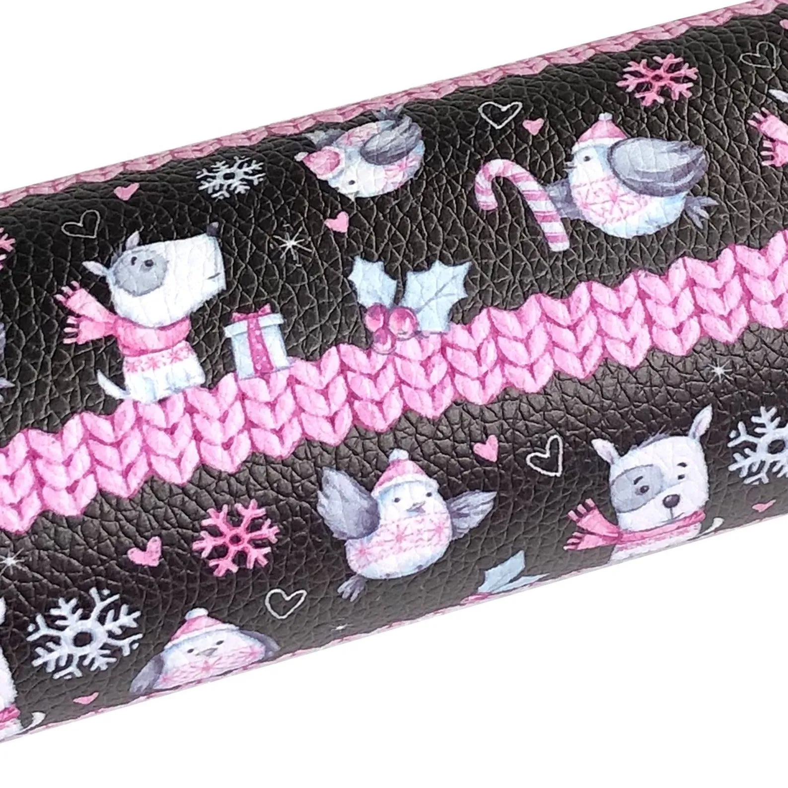 Cosy Christmas Friends Custom Printed Luxe Grain Faux Leather