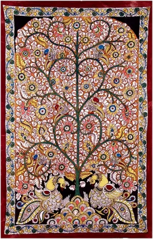 Cotton Kalamkari Painting "Tree of Paradise"