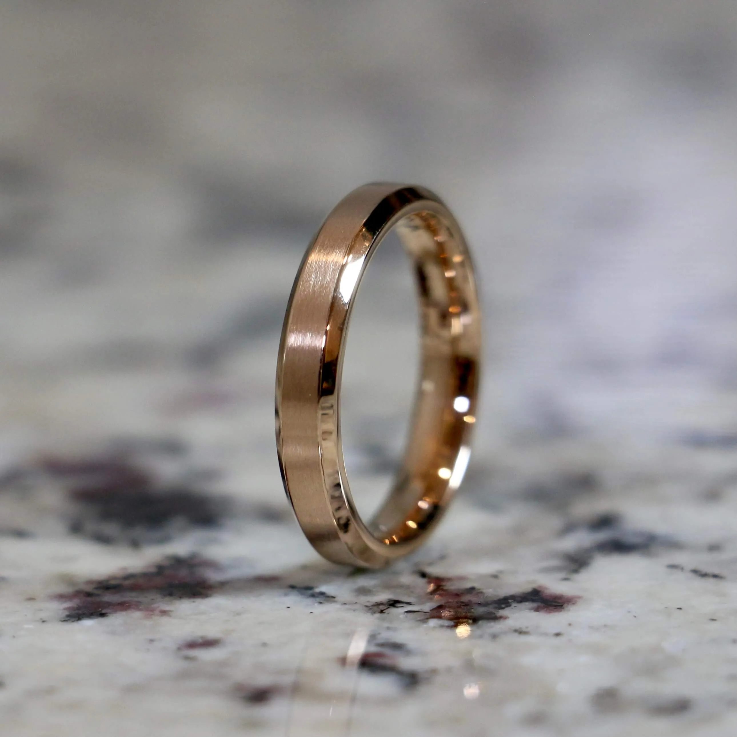 Couples Traditional Stainless Rose Gold Wedding Ring Set