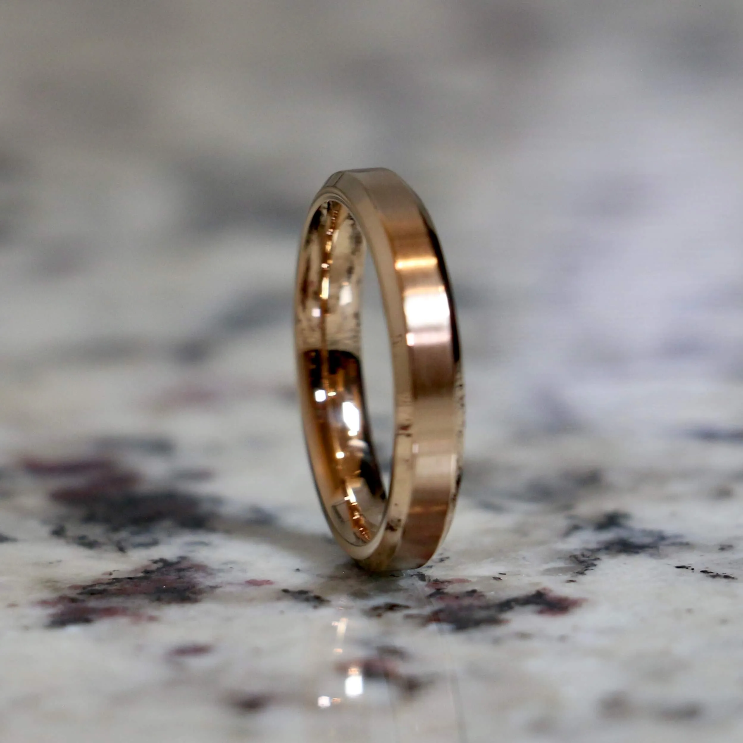 Couples Traditional Stainless Rose Gold Wedding Ring Set