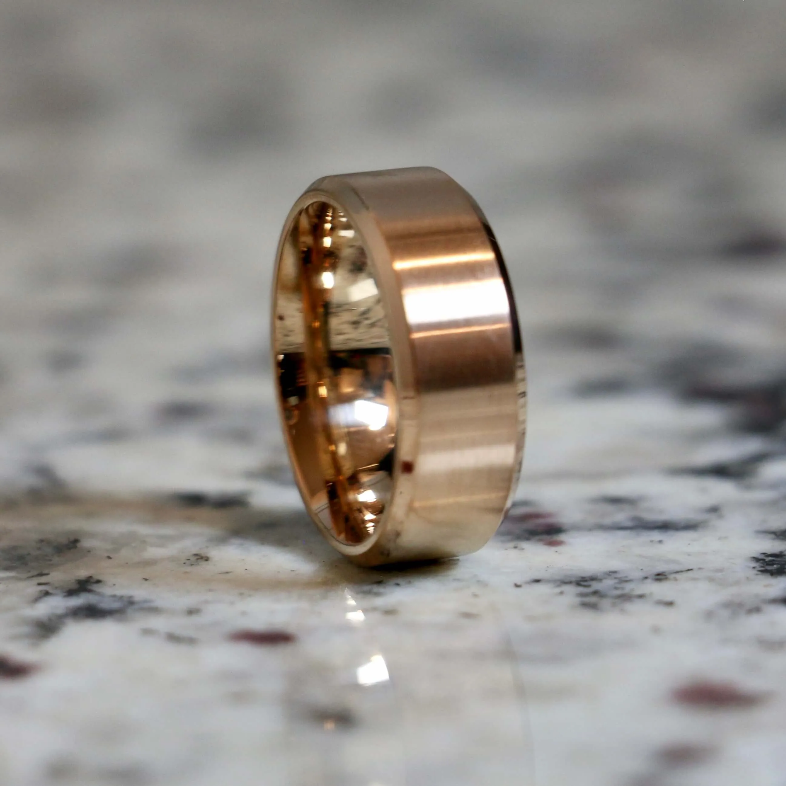 Couples Traditional Stainless Rose Gold Wedding Ring Set