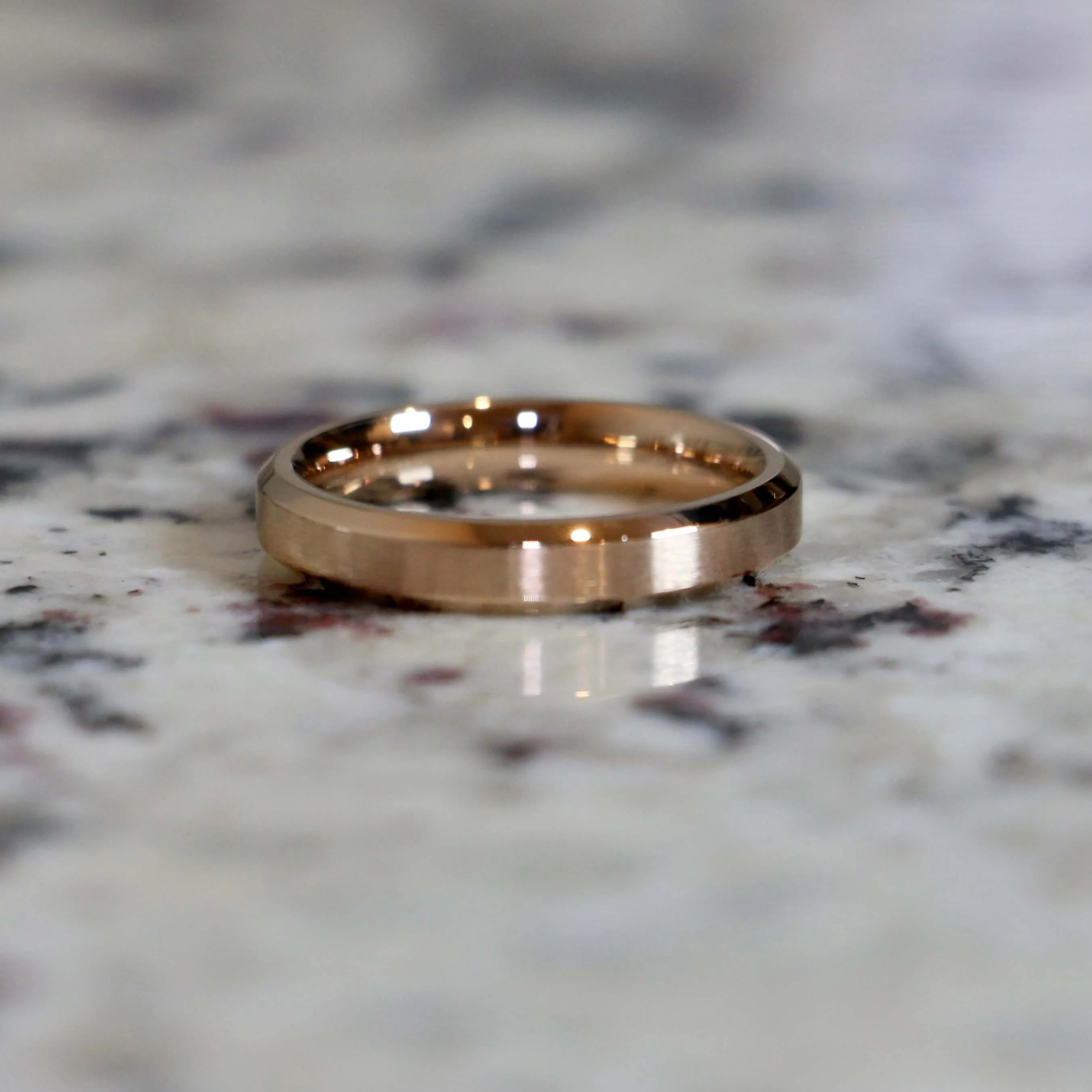 Couples Traditional Stainless Rose Gold Wedding Ring Set