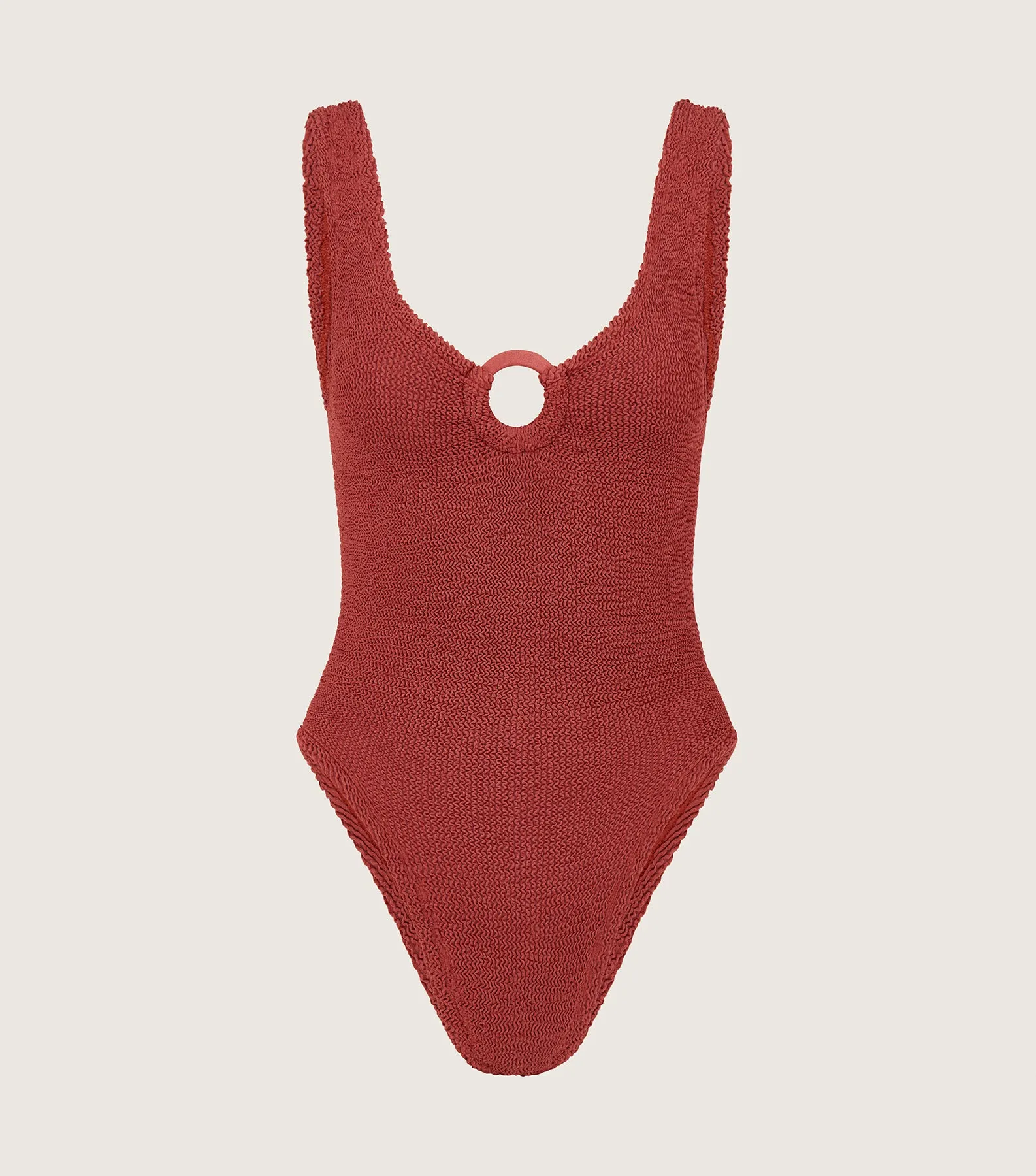 Coverage Celine Swim With Tonal Hoops - Metallic Rosewood