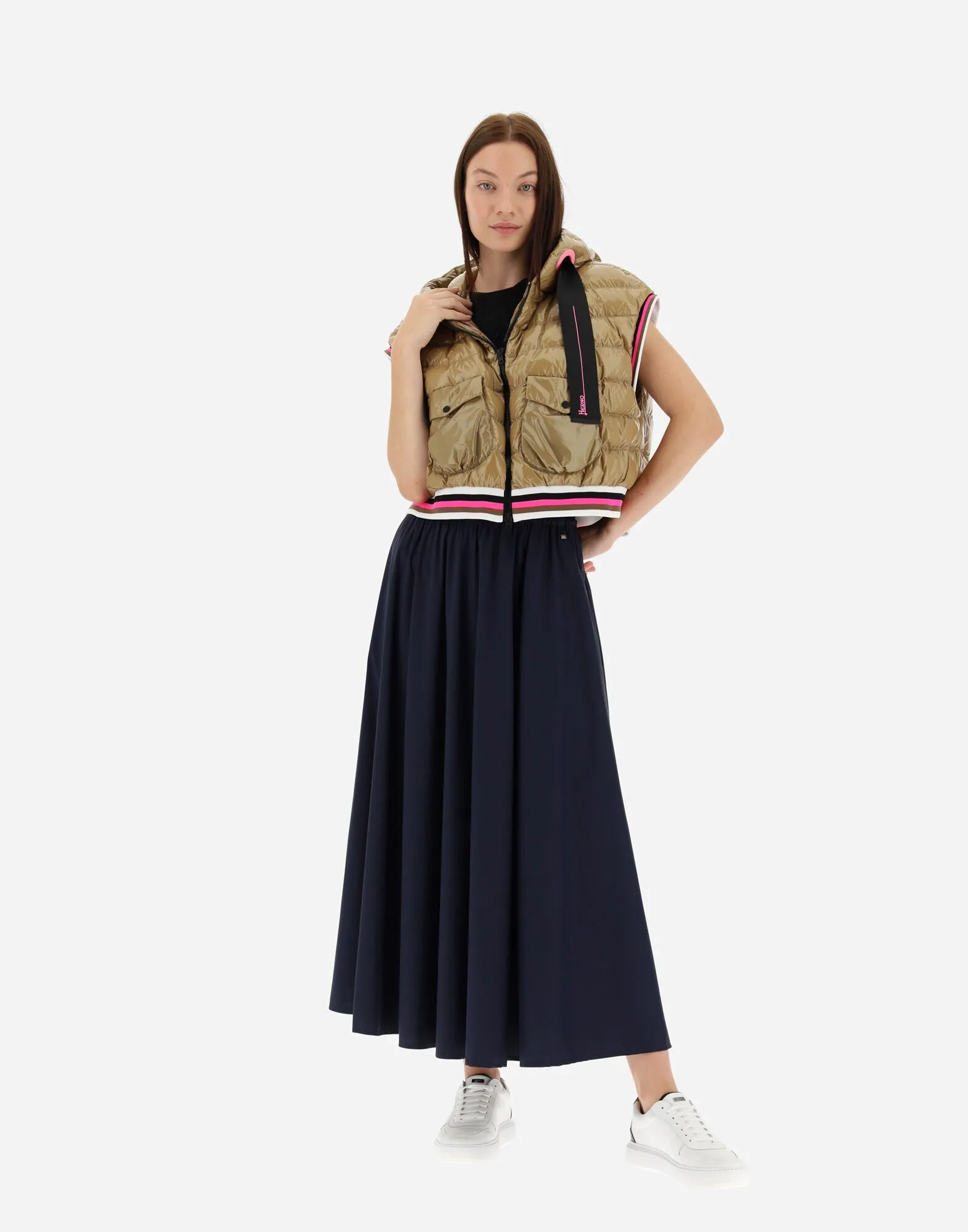 Cropped Waistcoat In Gloss W
