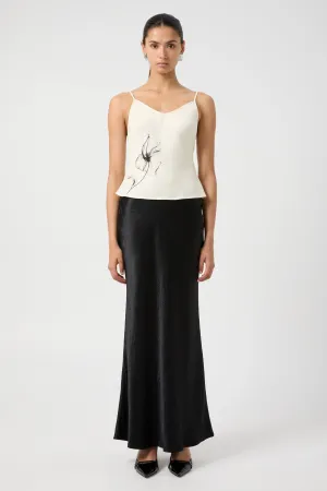 CRUSH BIAS MAXI SKIRT | BLACK