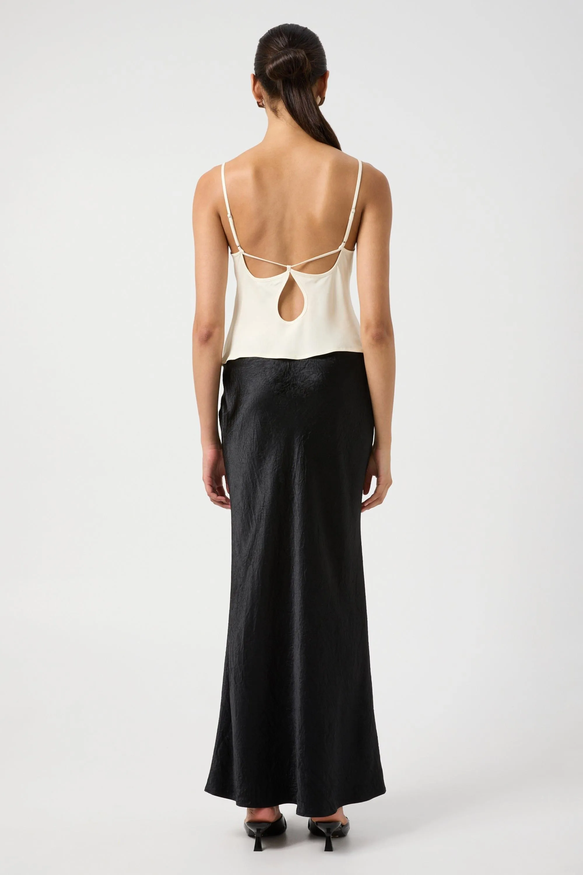 CRUSH BIAS MAXI SKIRT | BLACK