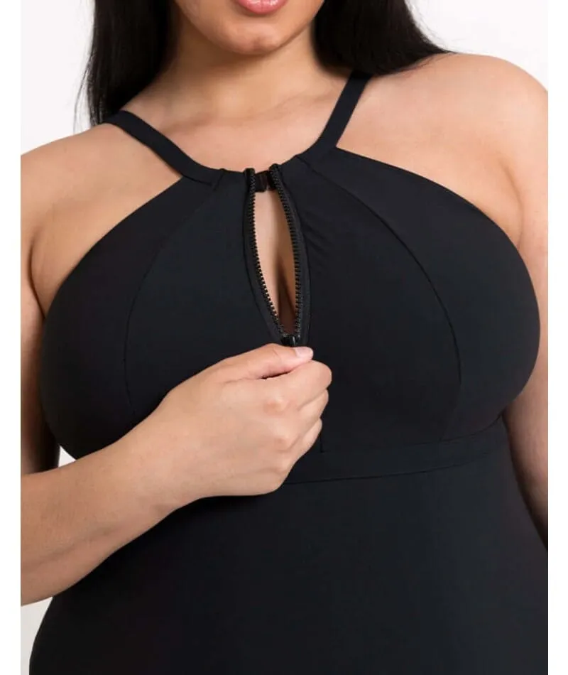 Curvy Kate Zip Tide Wire Free Multiway One Piece Swimsuit - Black