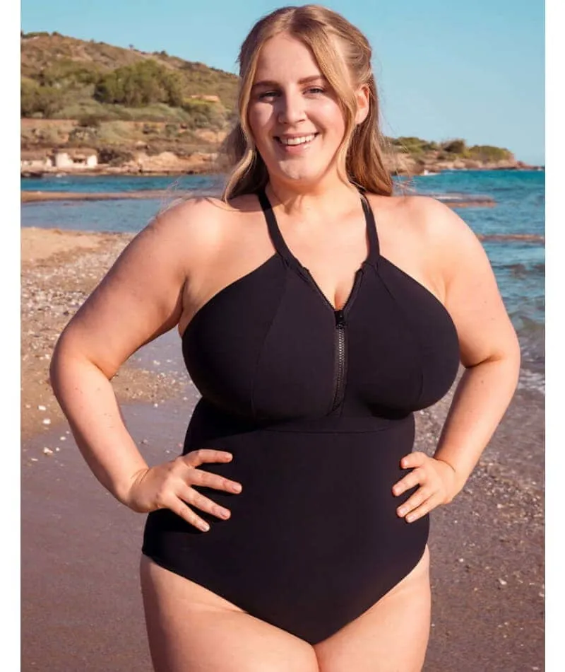 Curvy Kate Zip Tide Wire Free Multiway One Piece Swimsuit - Black