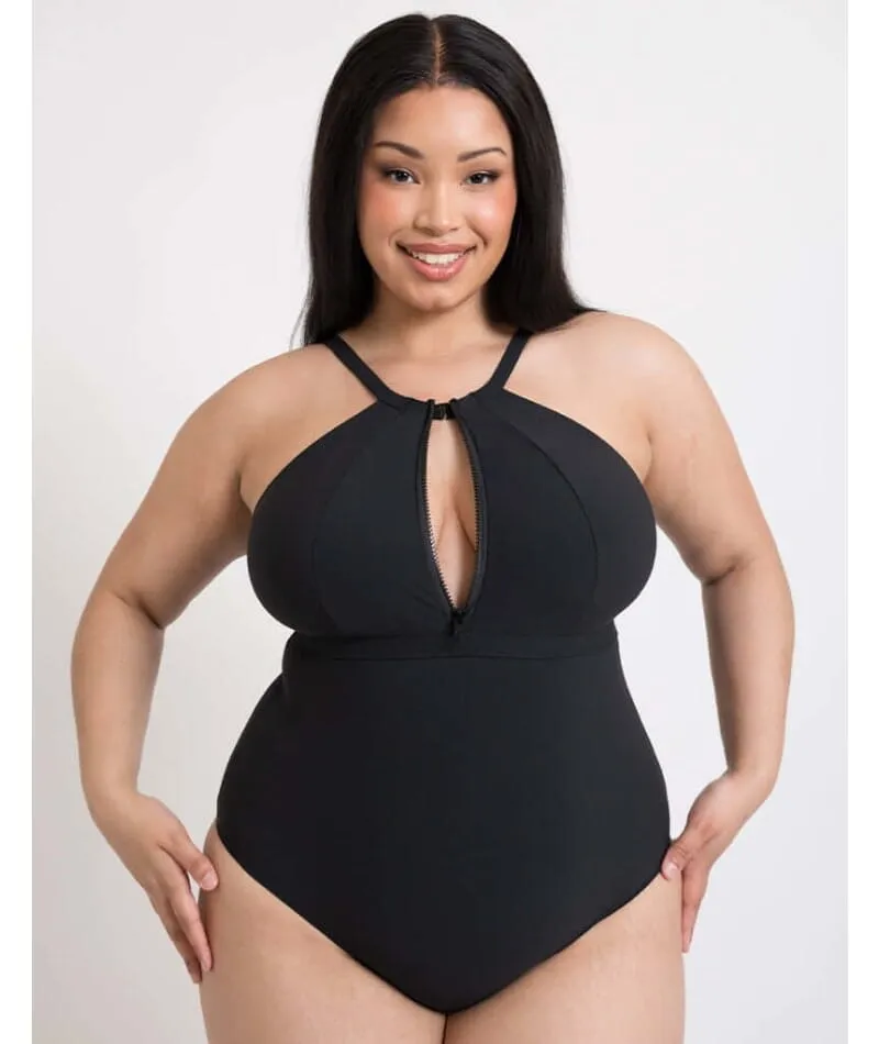 Curvy Kate Zip Tide Wire Free Multiway One Piece Swimsuit - Black