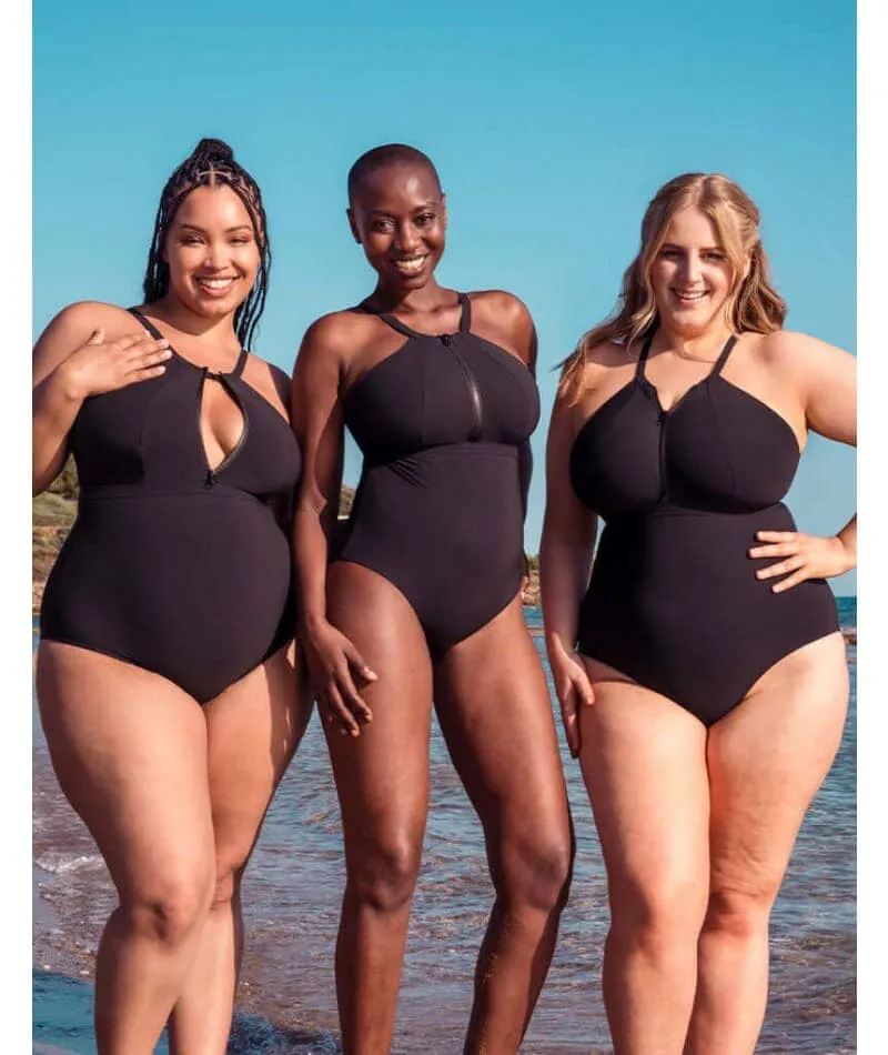 Curvy Kate Zip Tide Wire Free Multiway One Piece Swimsuit - Black