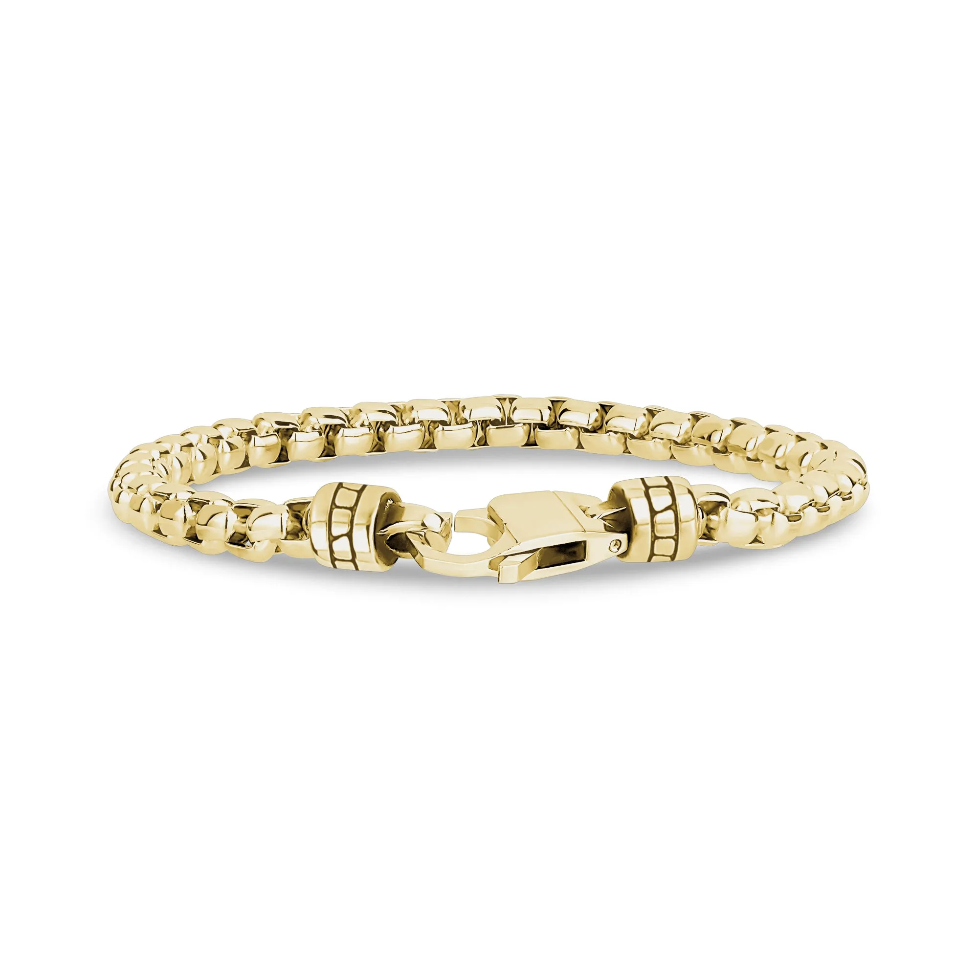 Custom Clasp Round Box Link Bracelet