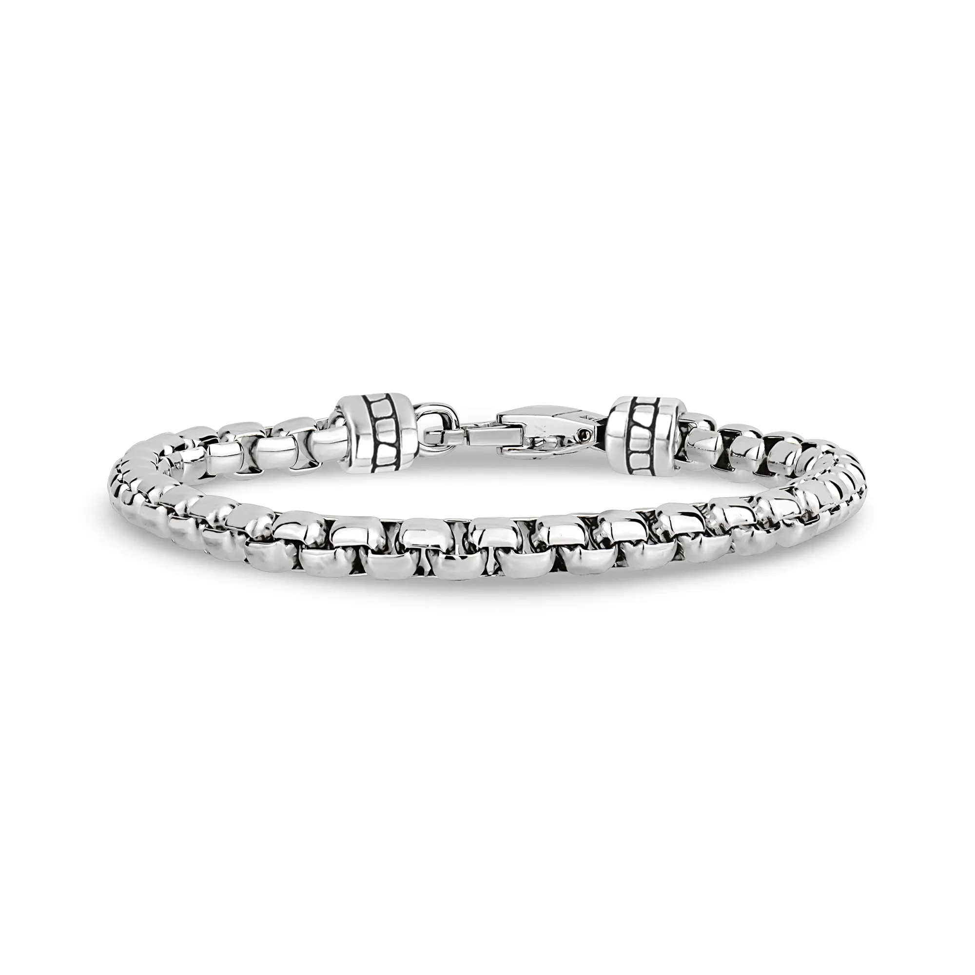 Custom Clasp Round Box Link Bracelet