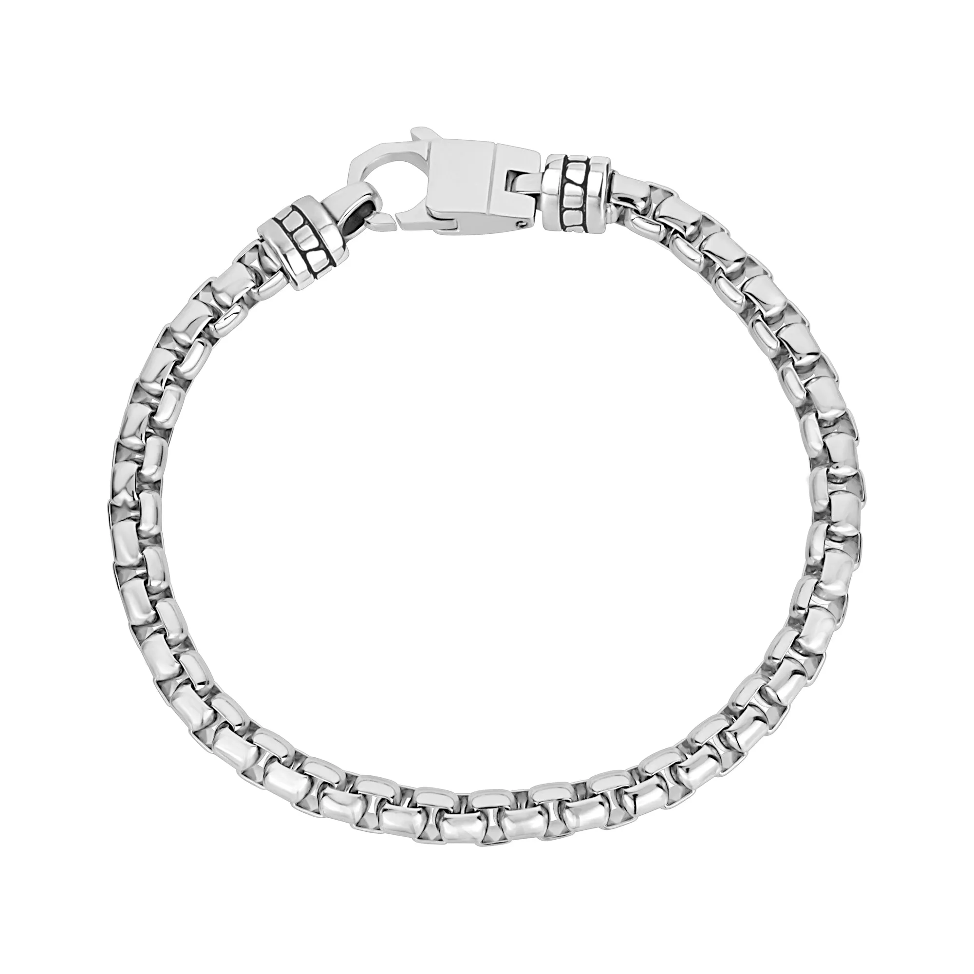 Custom Clasp Round Box Link Bracelet