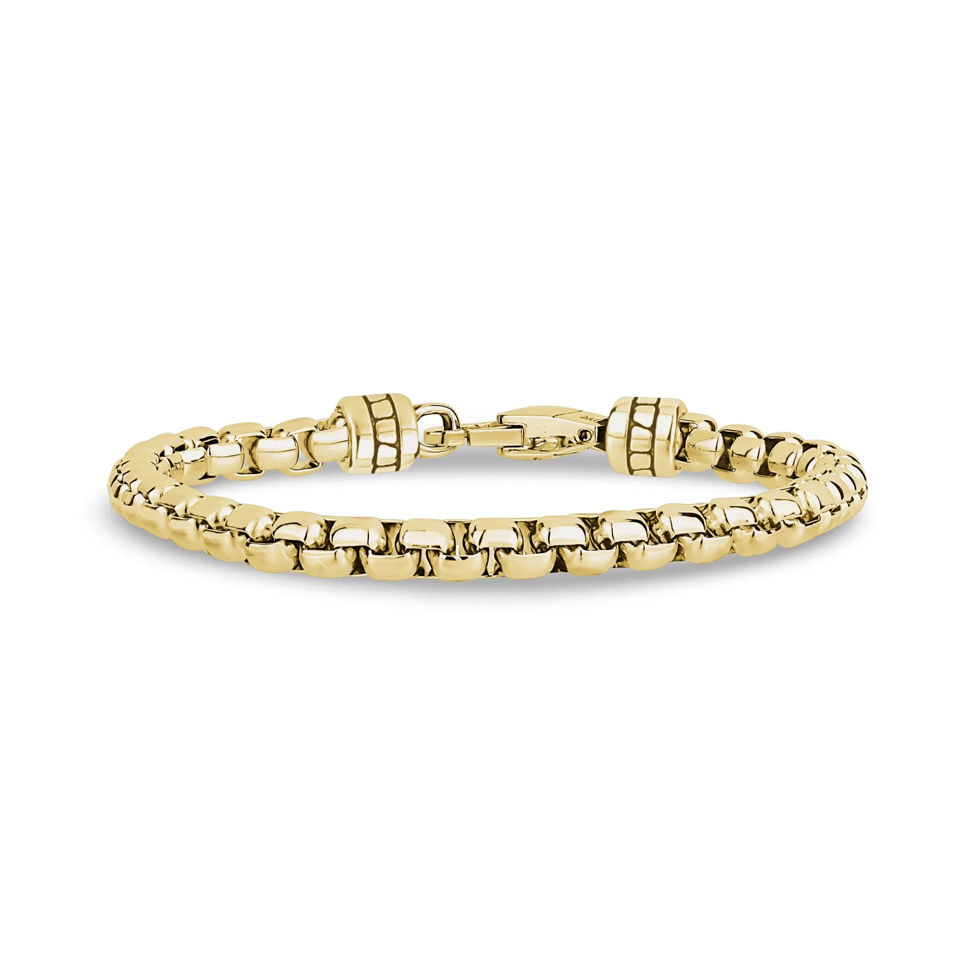 Custom Clasp Round Box Link Bracelet