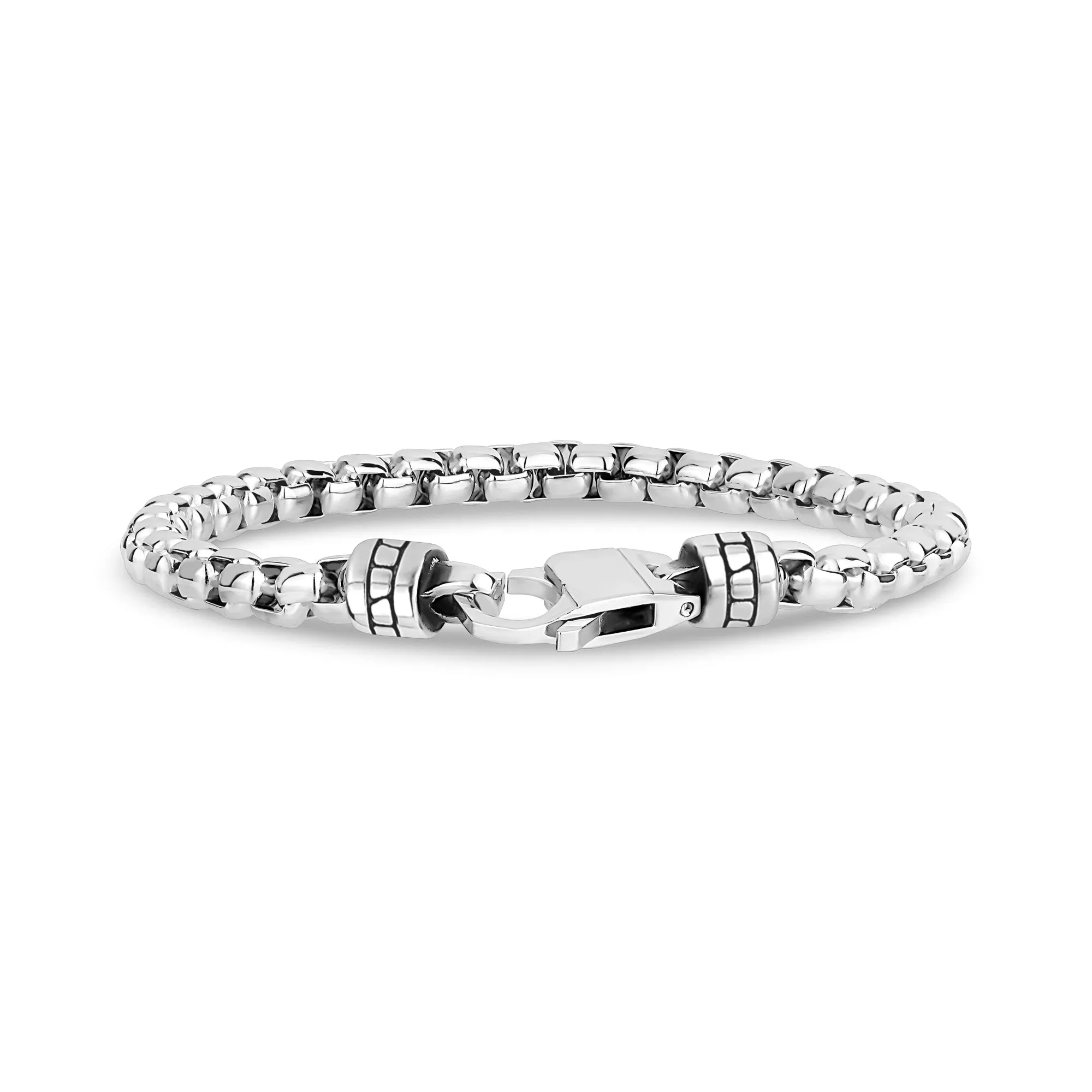 Custom Clasp Round Box Link Bracelet