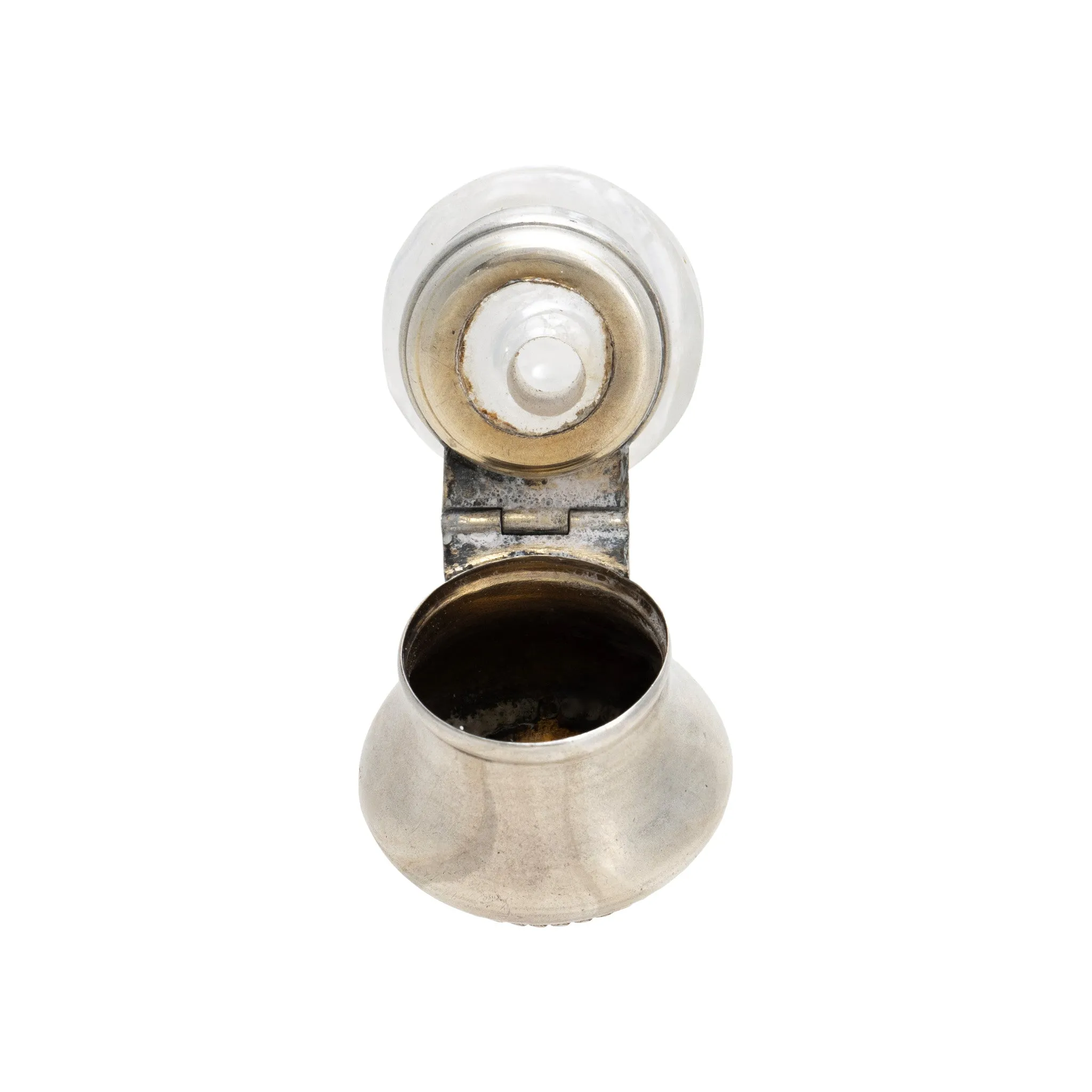 Cut Glass and Sterling Perfume Bottle
