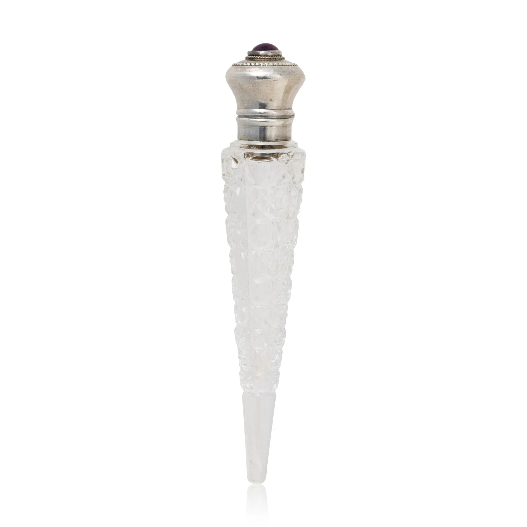 Cut Glass and Sterling Perfume Bottle