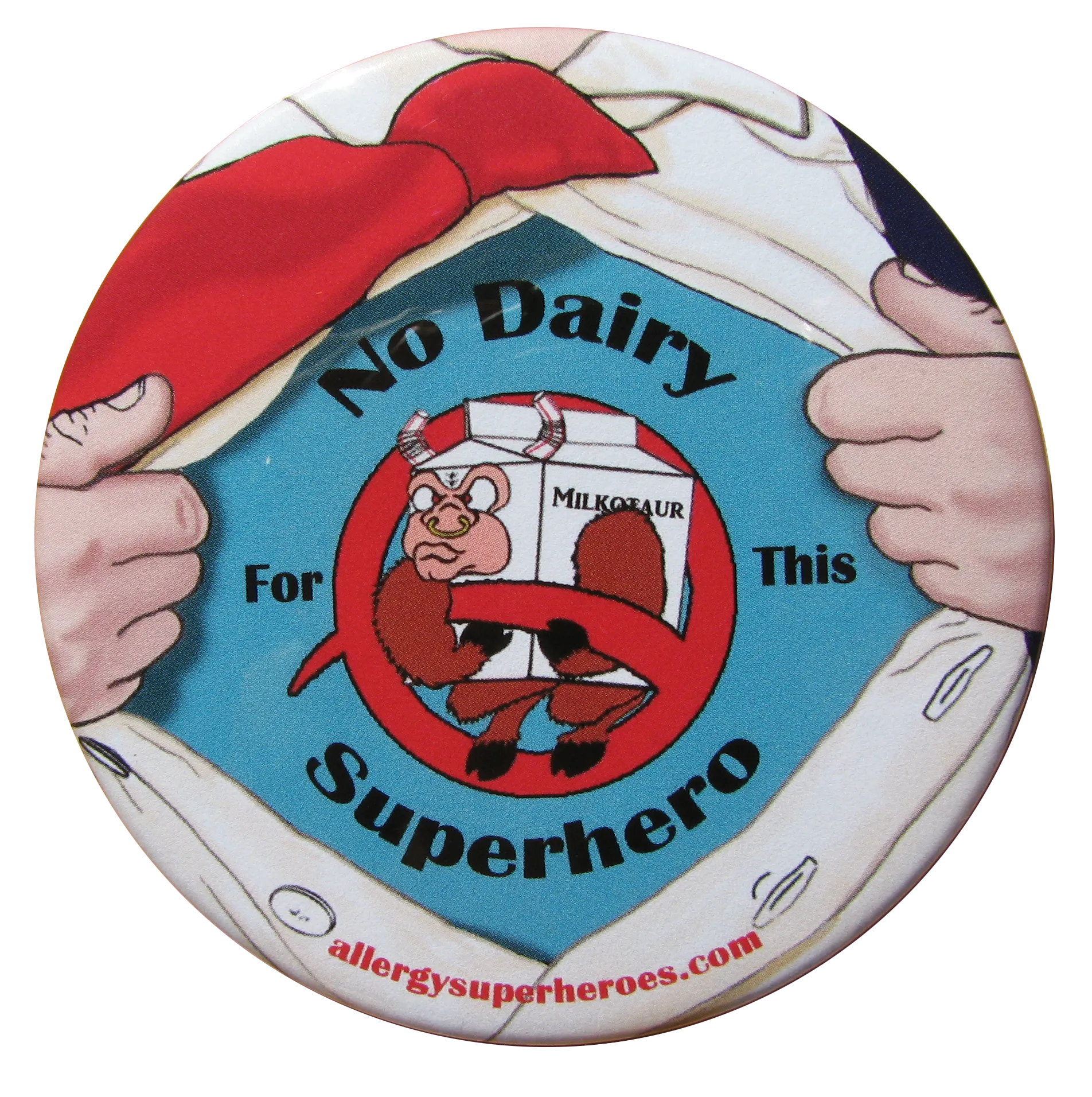 Dairy Allergy Superhero Boy Button