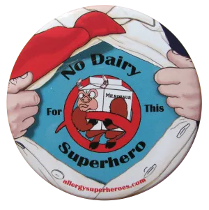 Dairy Allergy Superhero Boy Button