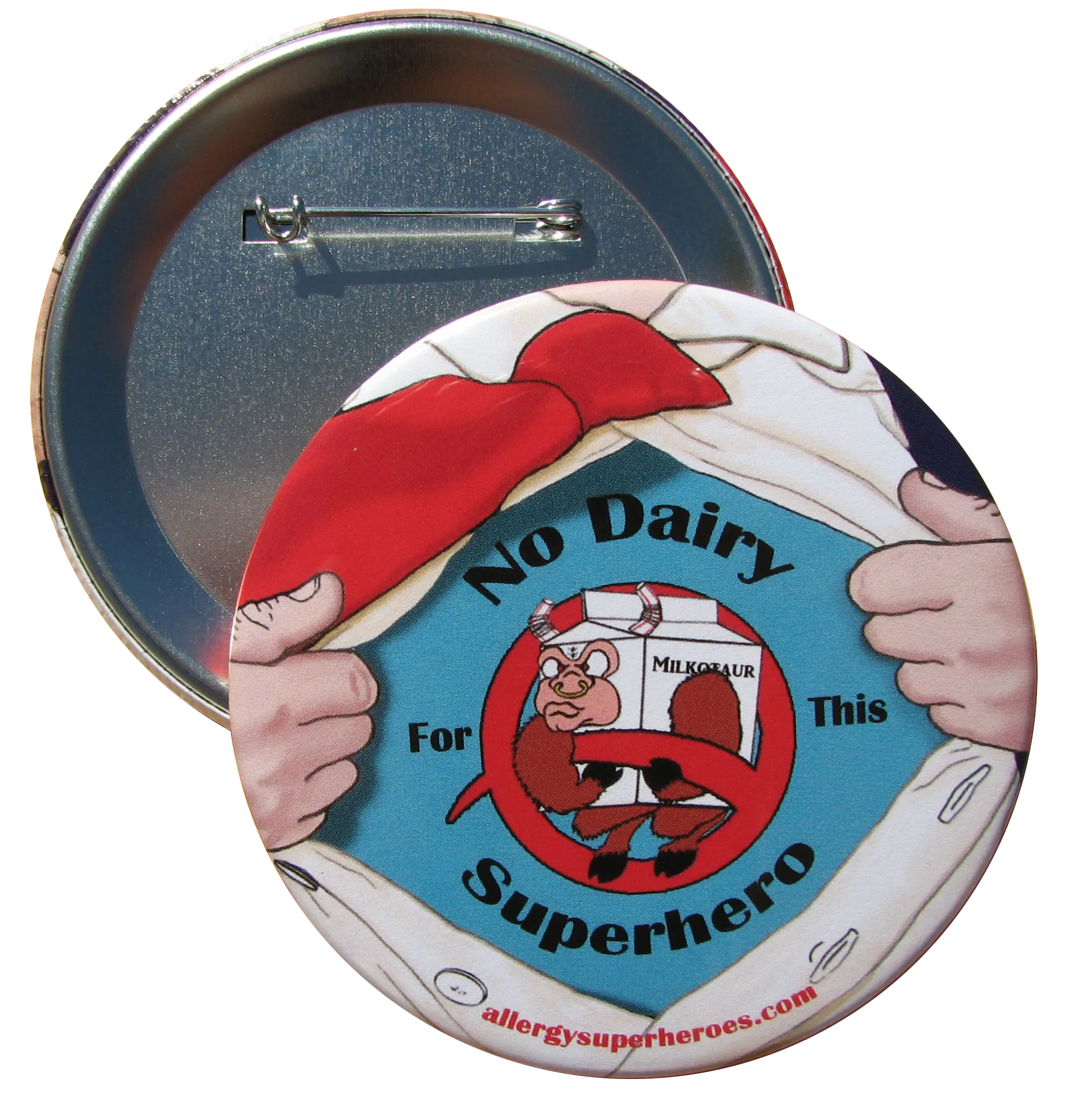 Dairy Allergy Superhero Boy Button