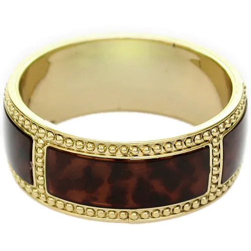 Dark Brown Cheetah Outline Bangle Bracelet
