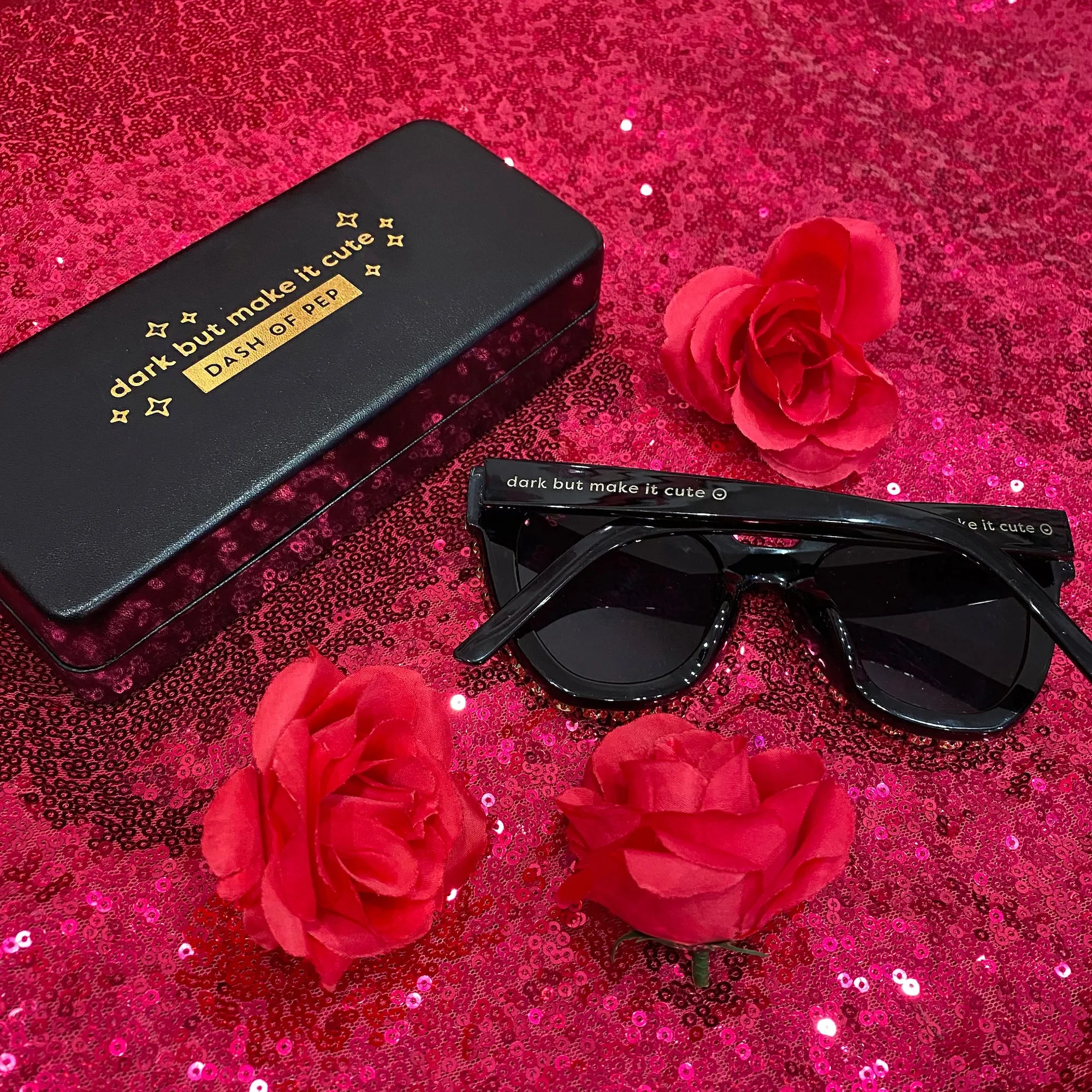 Dark But Make It Cute Crystal Sunglasses