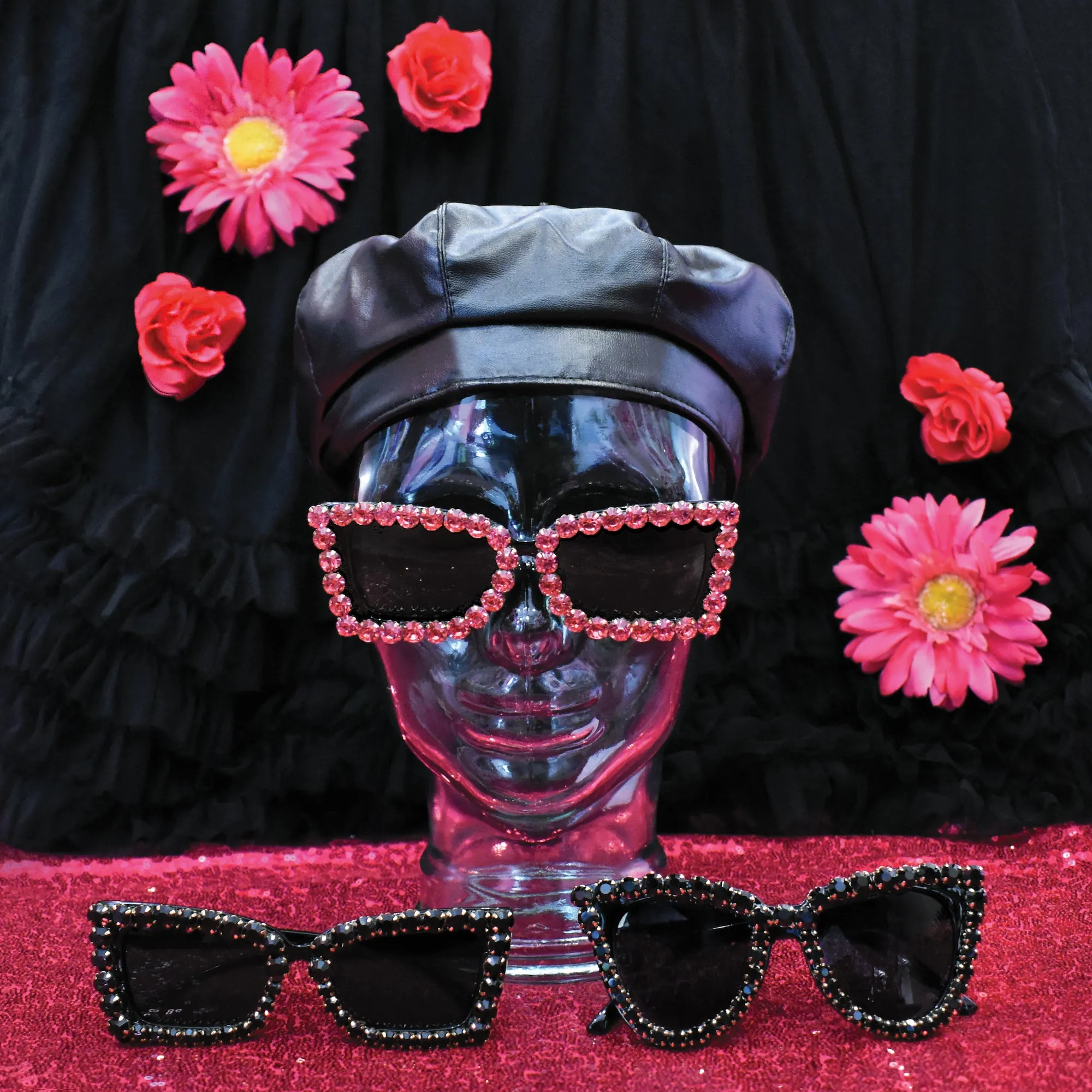 Dark But Make It Cute Crystal Sunglasses