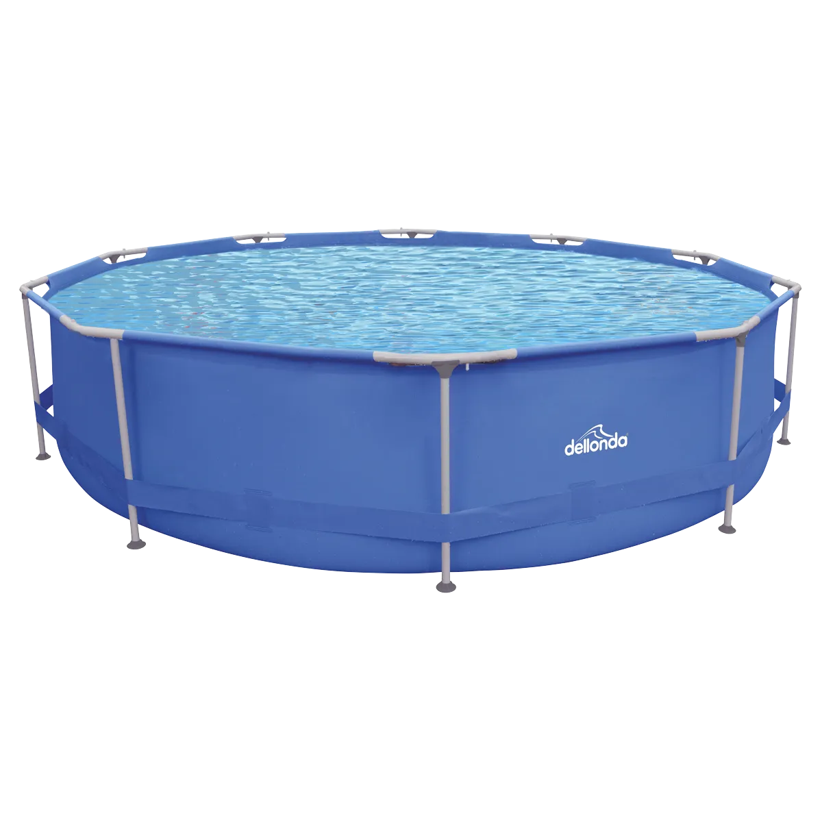 Dellonda 12ft Steel Frame Swimming Pool Round with Filter Pump, Blue - DL20