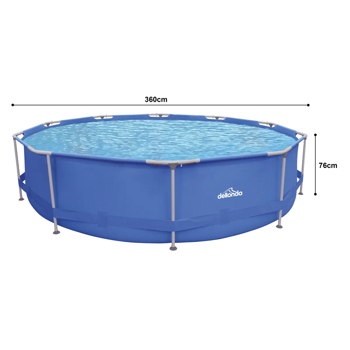 Dellonda 12ft Steel Frame Swimming Pool Round with Filter Pump, Blue - DL20