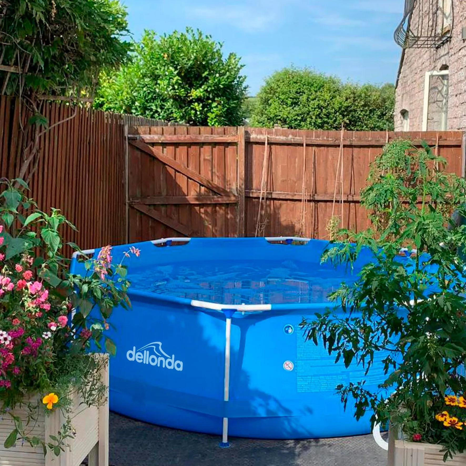 Dellonda 12ft Steel Frame Swimming Pool Round with Filter Pump, Blue - DL20