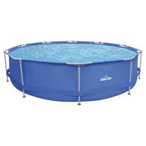 Dellonda 12ft Steel Frame Swimming Pool Round with Filter Pump, Blue - DL20