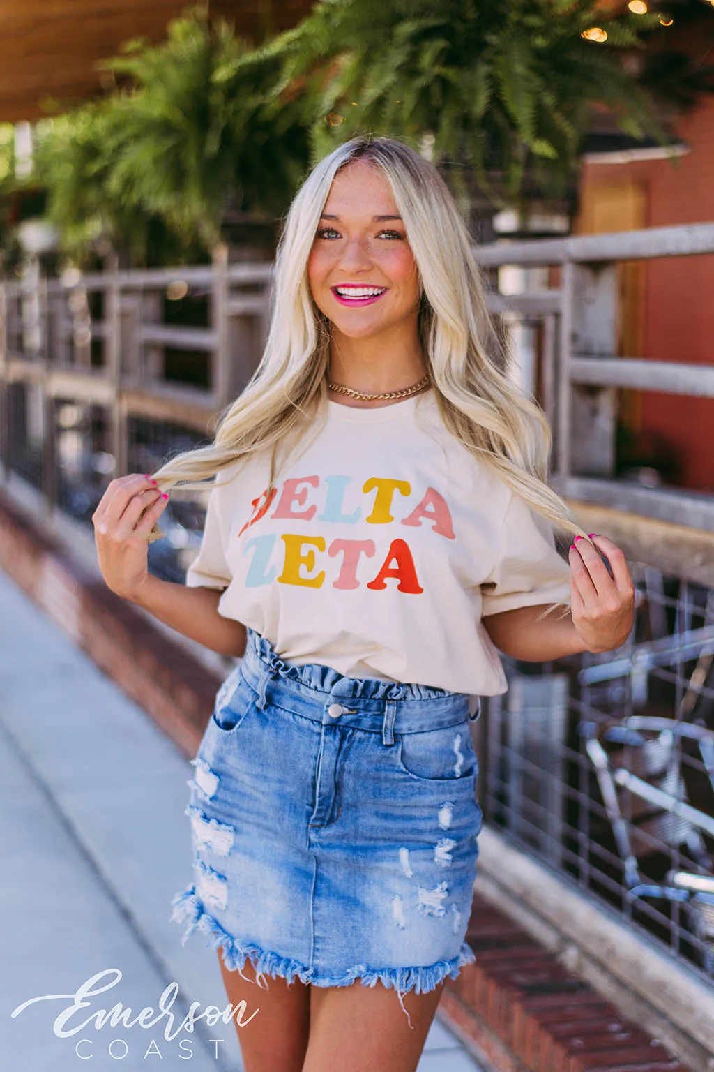Delta Zeta Colorful Recruitment Tee