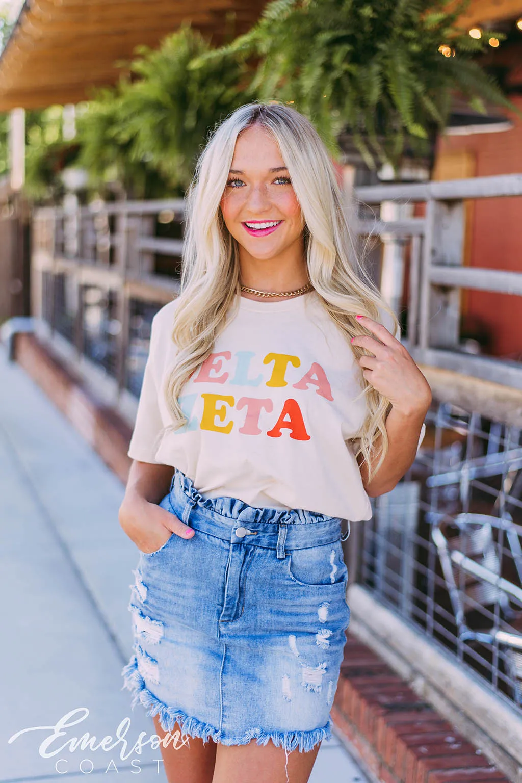 Delta Zeta Colorful Recruitment Tee