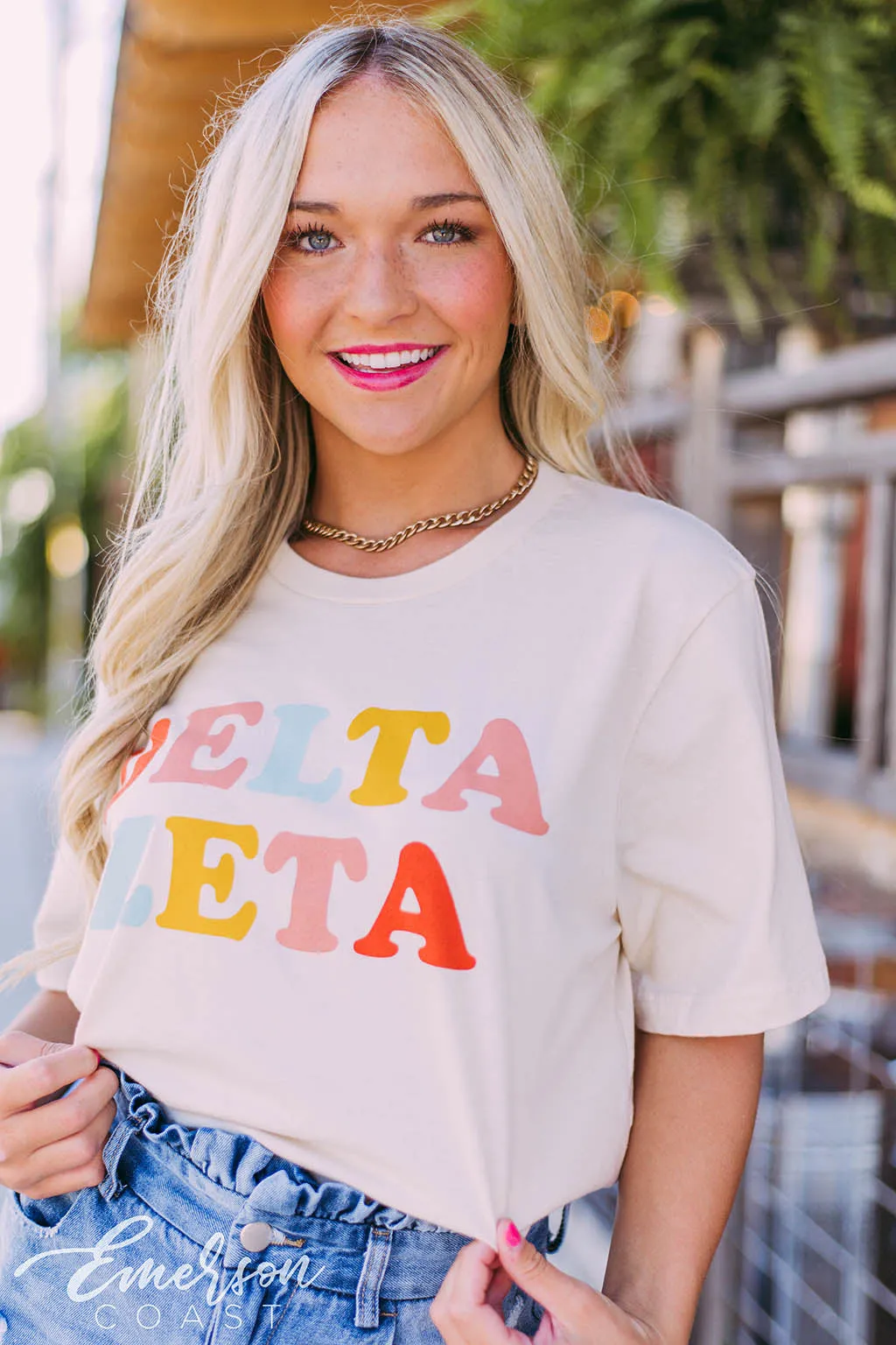 Delta Zeta Colorful Recruitment Tee