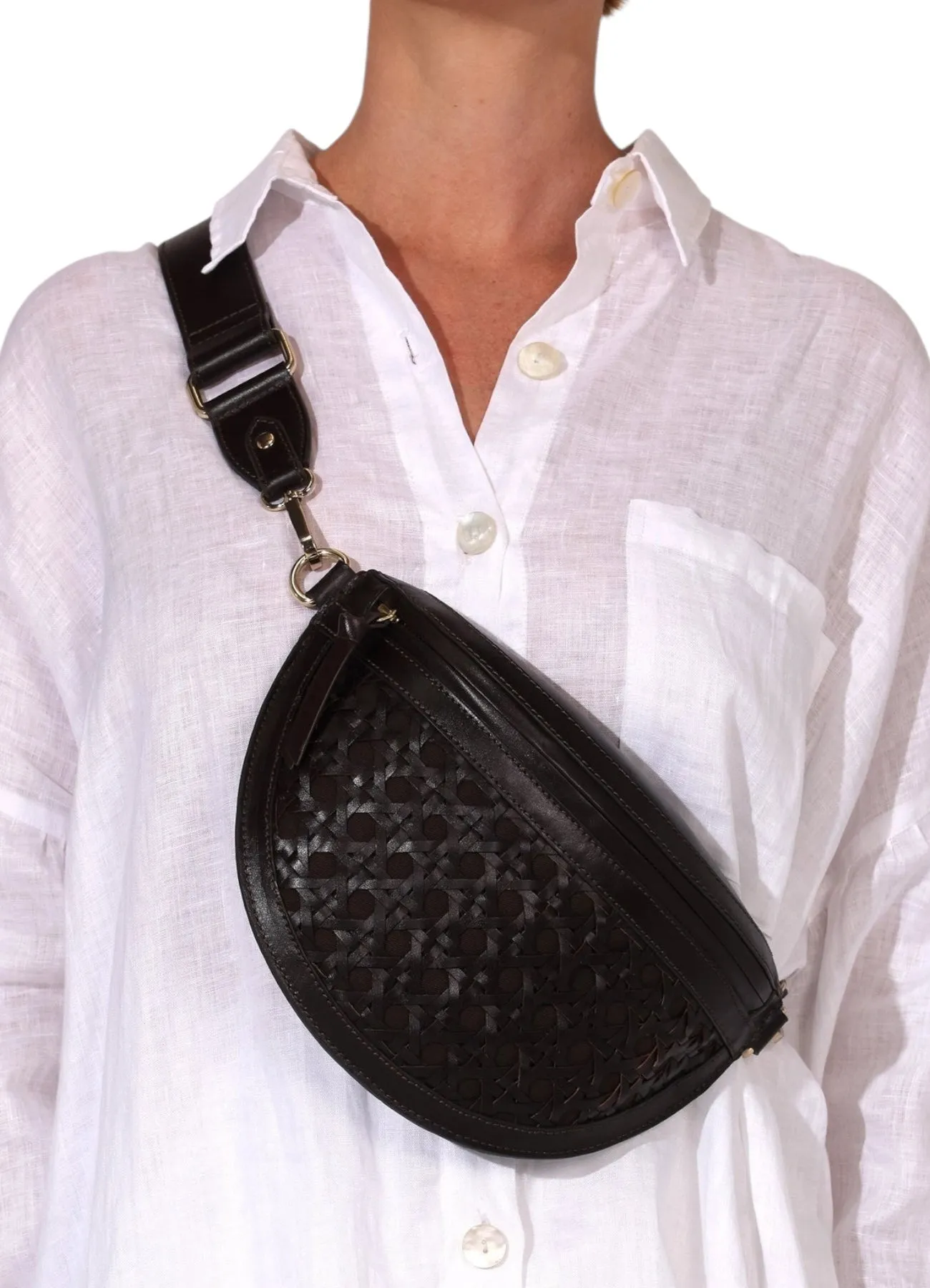 Dewitt Weave Cross Body Bag | Brown