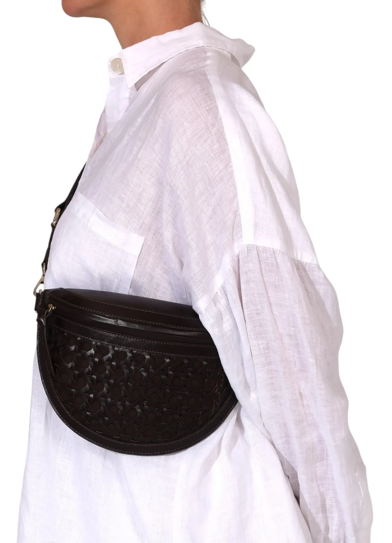 Dewitt Weave Cross Body Bag | Brown