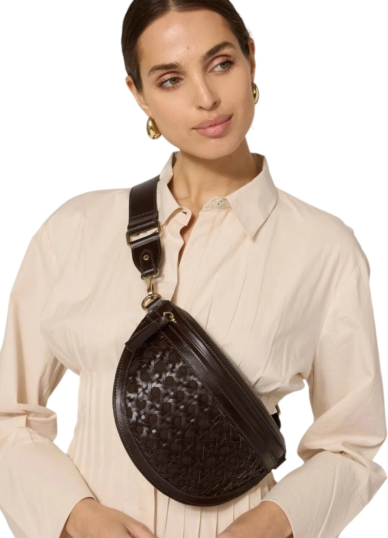 Dewitt Weave Cross Body Bag | Brown