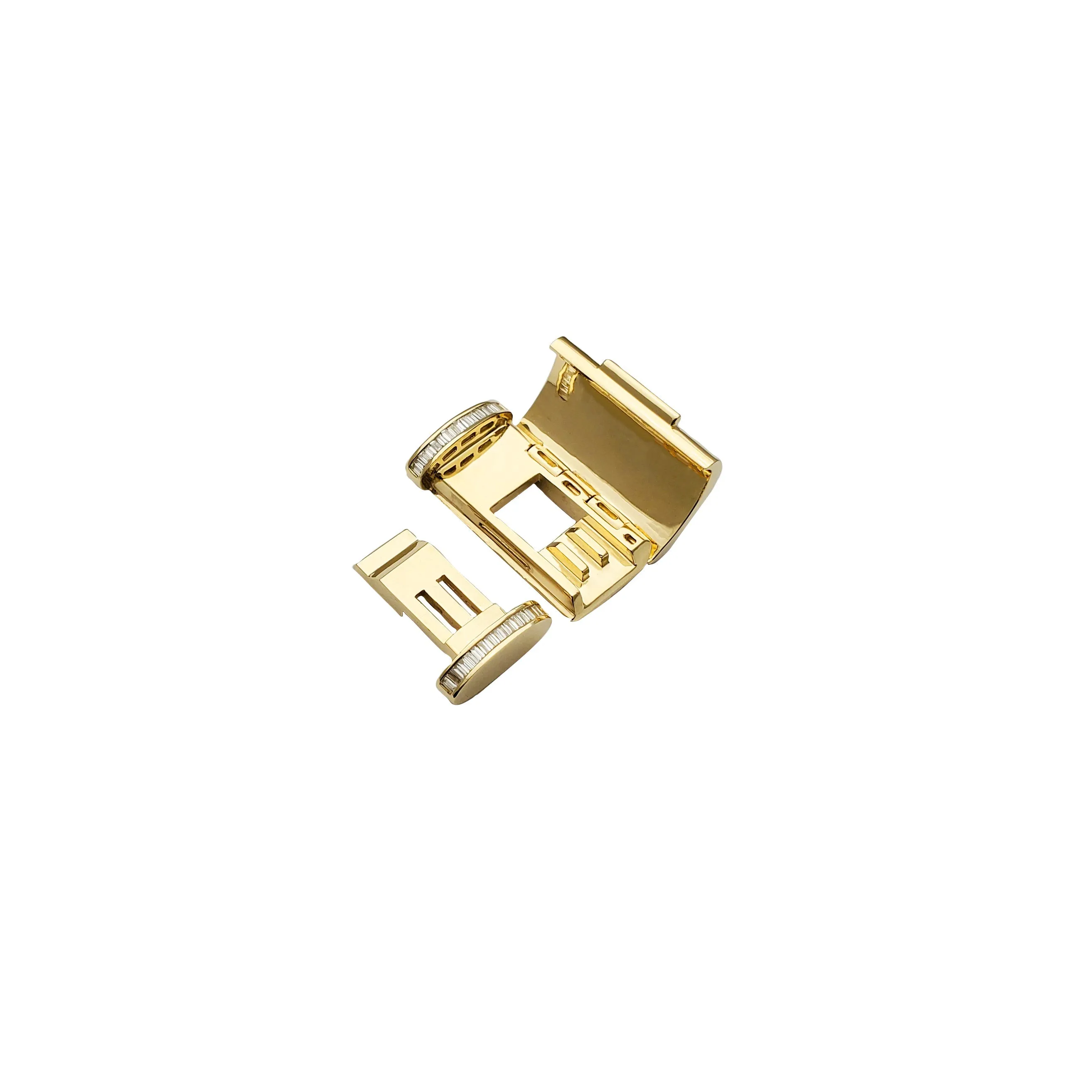 Diamond Iced-Out Solid Sleek Box Clasp (14K)