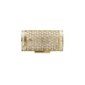 Diamond Iced-Out Solid Sleek Box Clasp (14K)