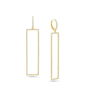 Diamond Jumbo Rectangle Earring