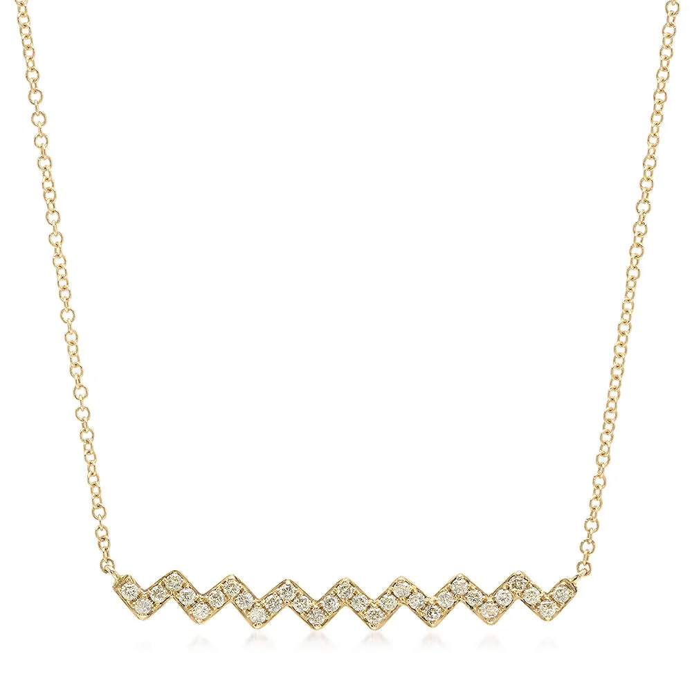 Diamond Zigzag Bar Necklace