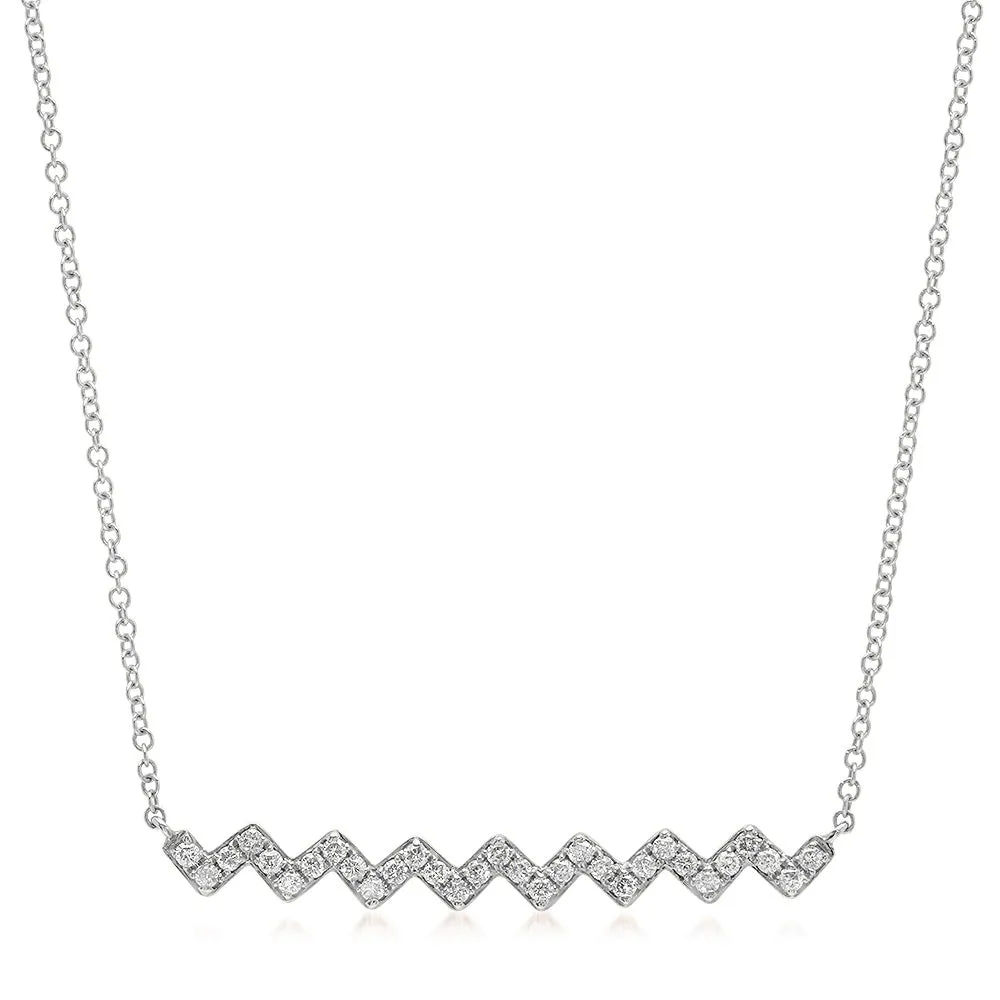 Diamond Zigzag Bar Necklace