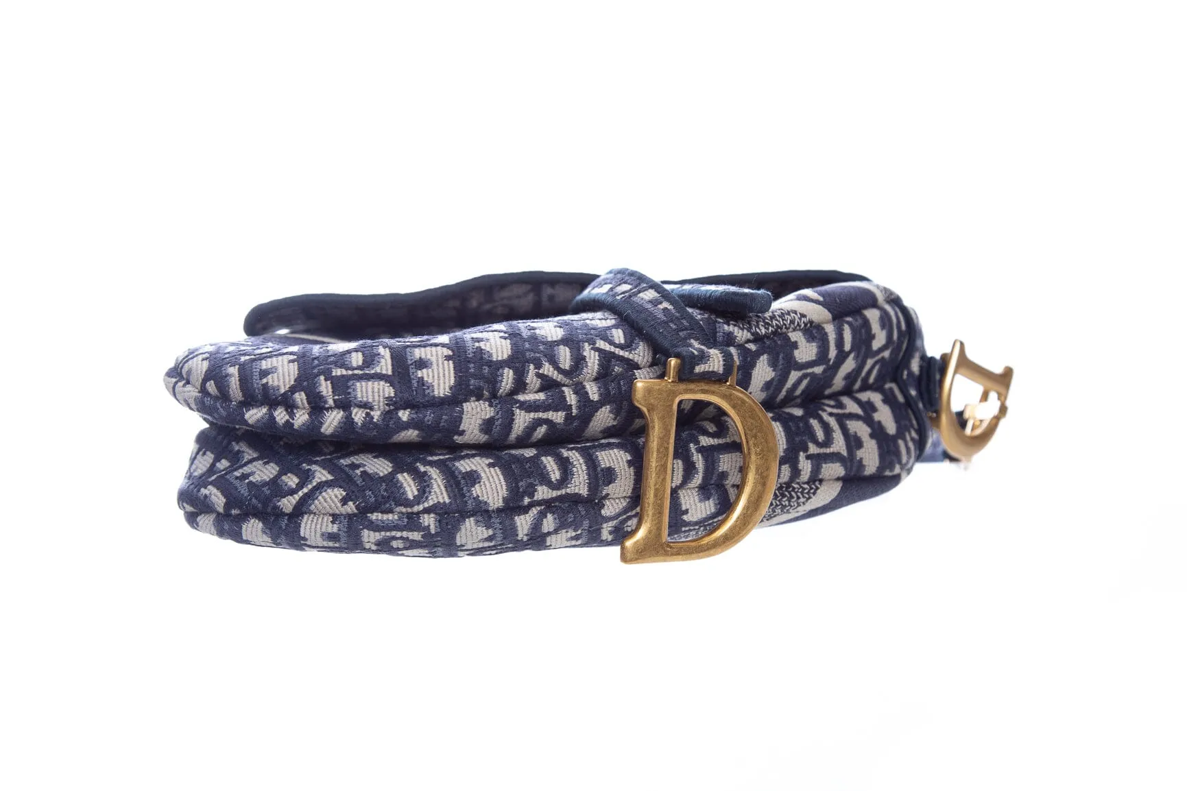 Dior Navy Blue Oblique Jacquard Saddle Bag