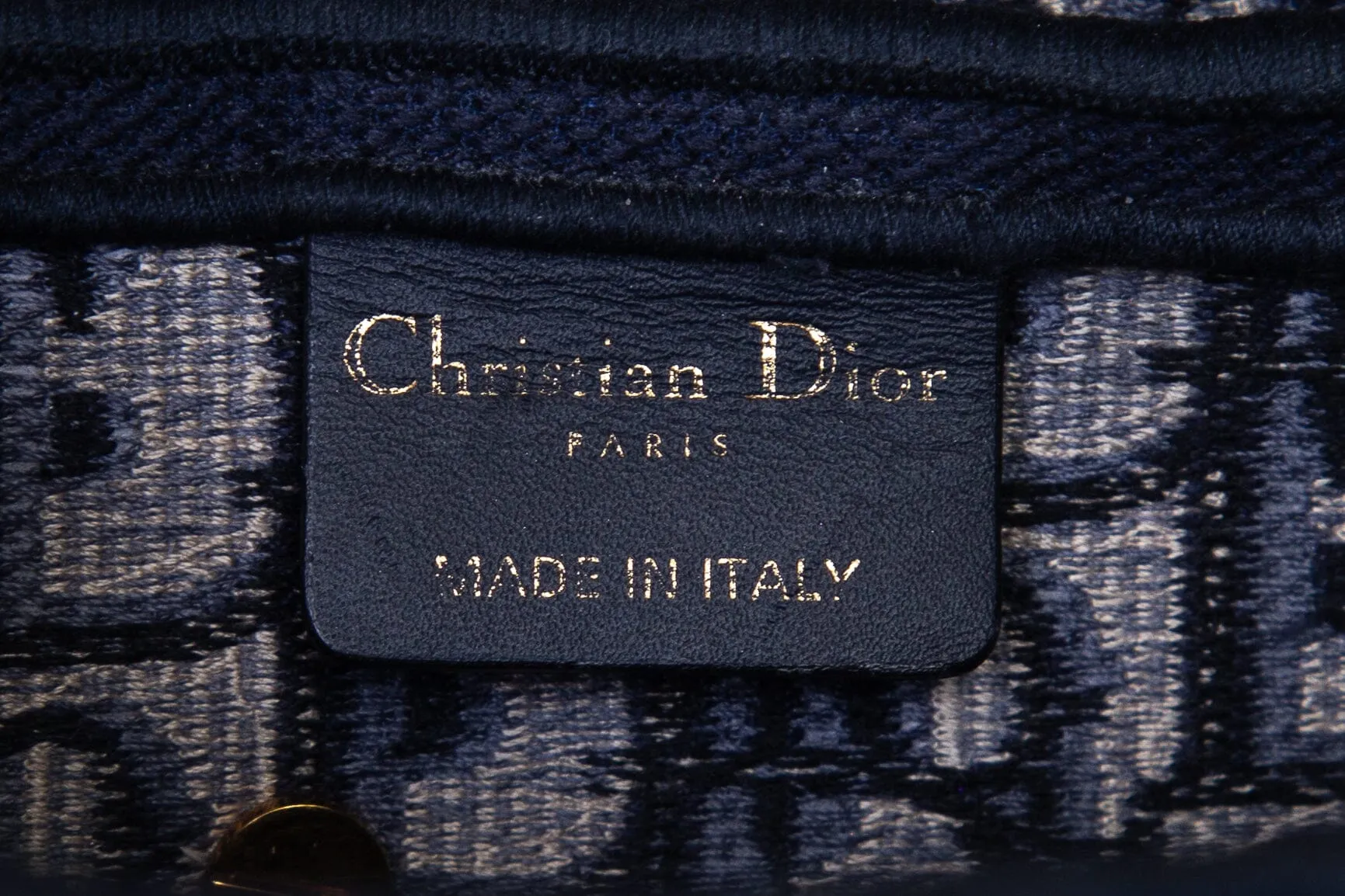 Dior Navy Blue Oblique Jacquard Saddle Bag