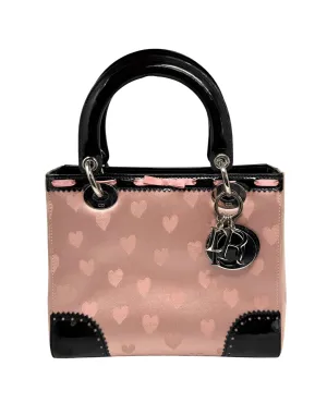 Dior Pink   Black Satin Lady Dior Bag