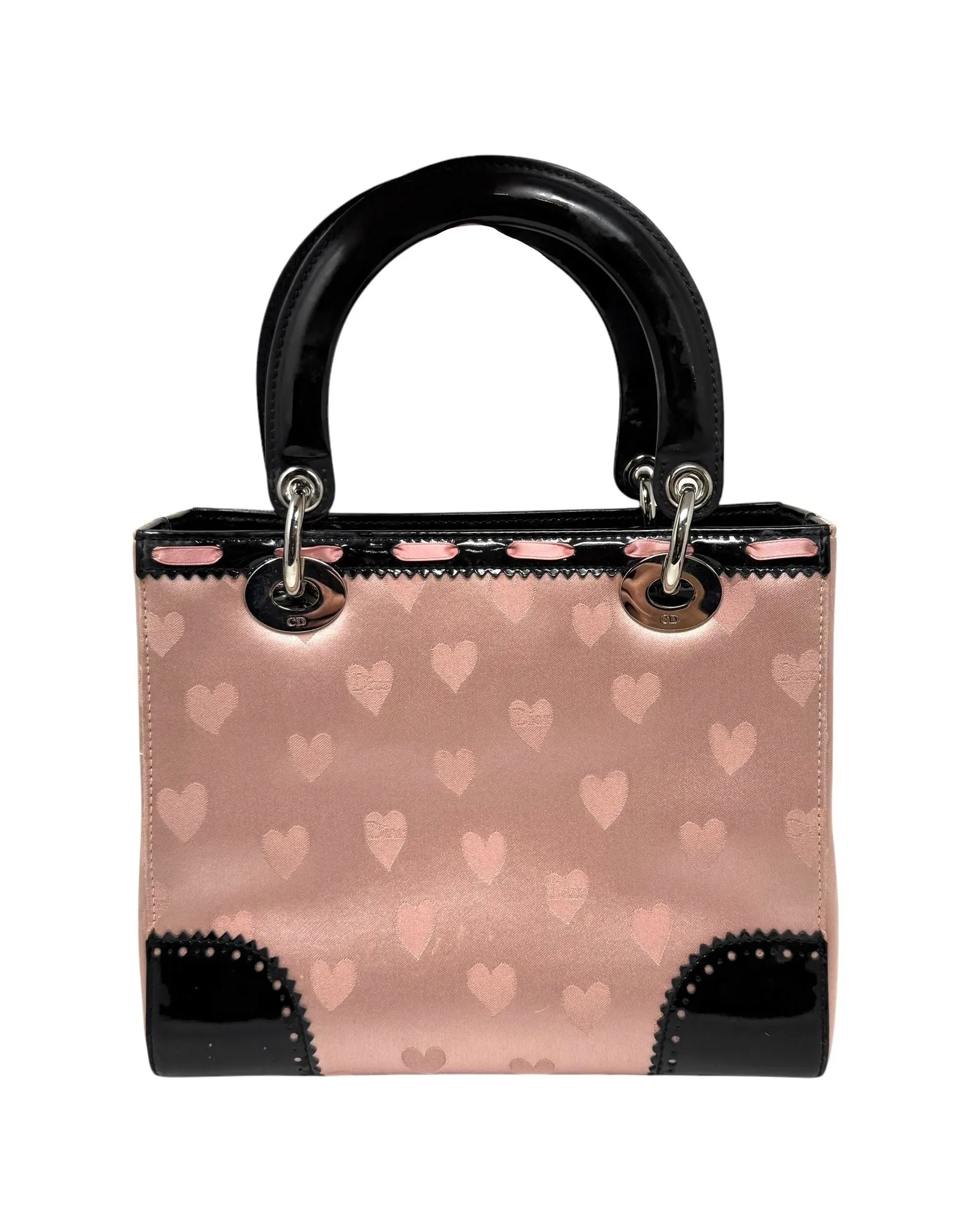 Dior Pink   Black Satin Lady Dior Bag