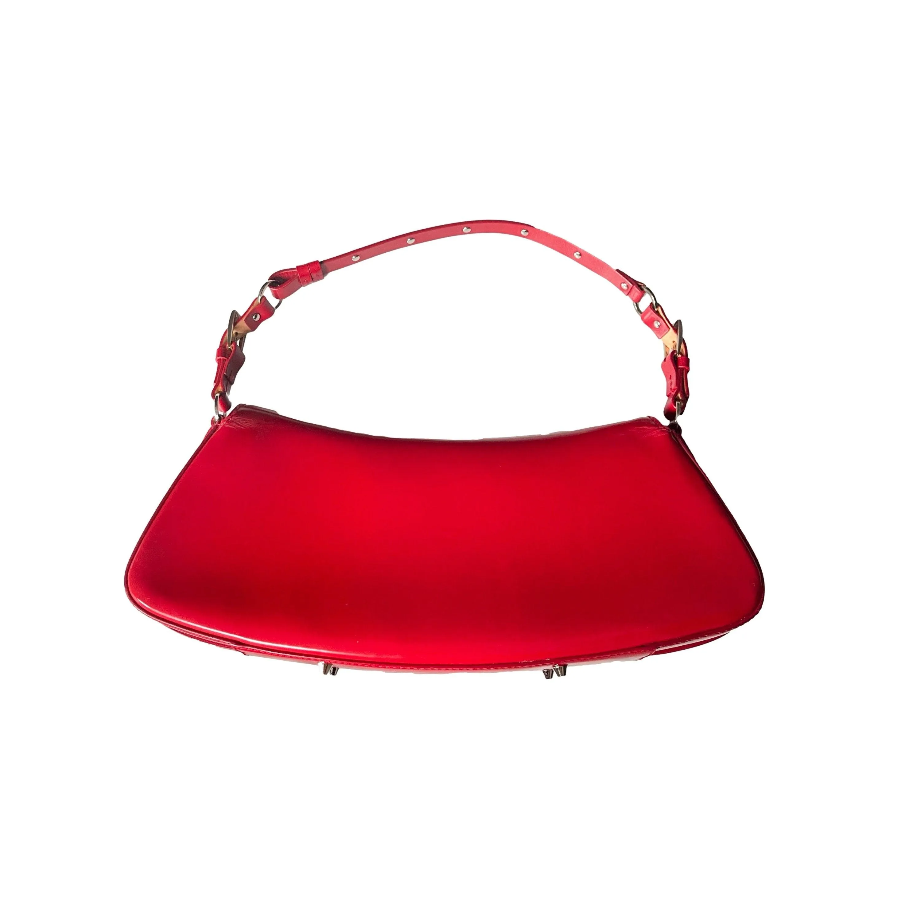 Dior Red Leather Bondage Bag