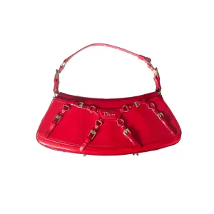 Dior Red Leather Bondage Bag