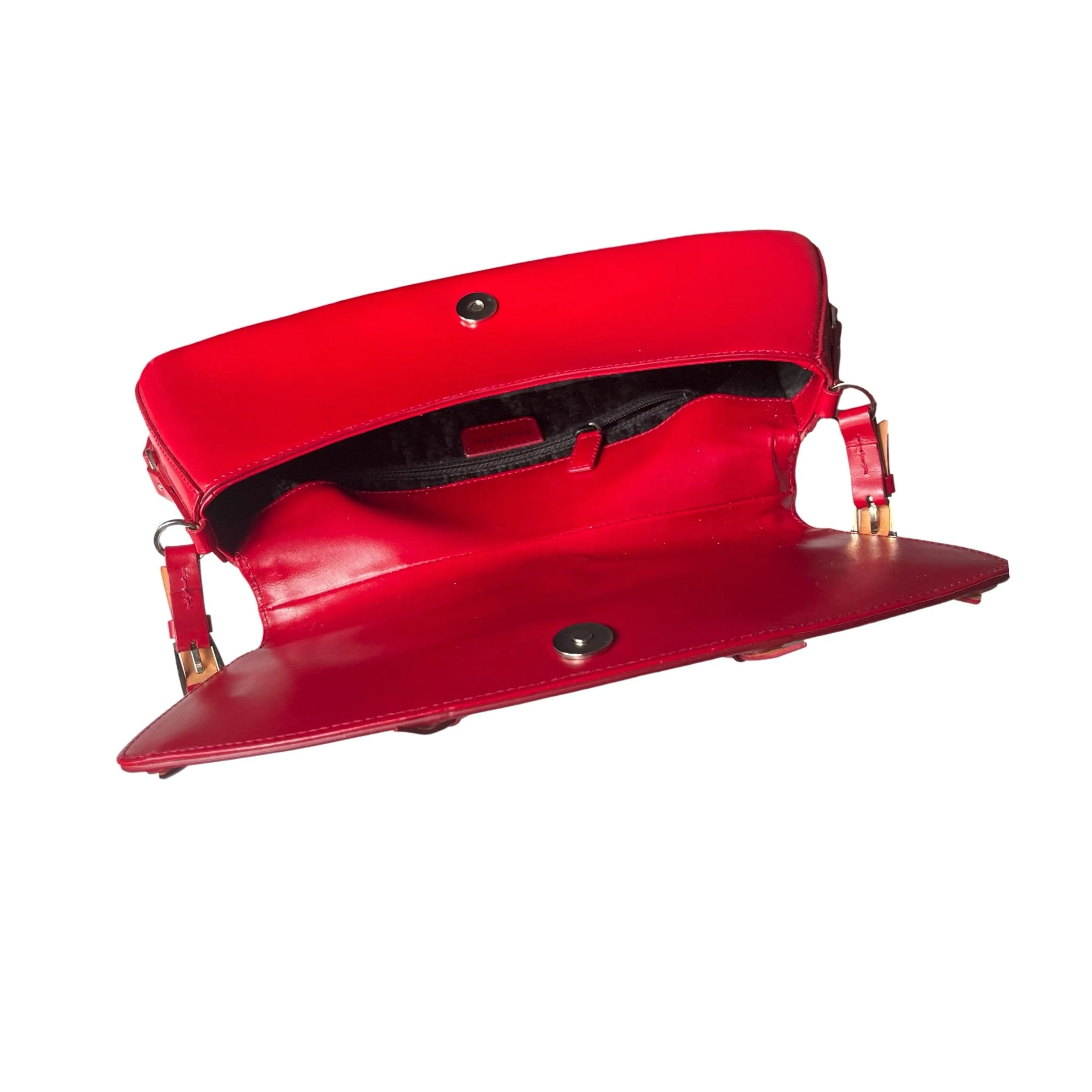 Dior Red Leather Bondage Bag