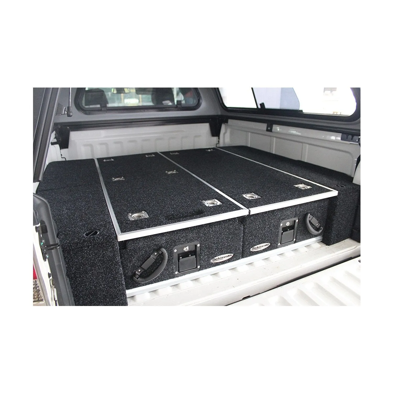 Dobinsons Rear Dual Roller Drawer Kit with Fridge Slide and Tie Down Points, for Pickups, Universal, 51.1x39.4 x10 inches(RD80-1300)